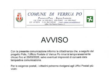 Avviso - Chiusura Ufficio Postale